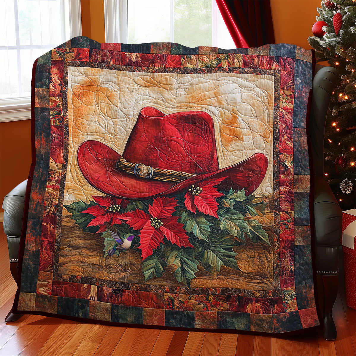 Christmas Cowboy Hat WY2111024CL Quilt