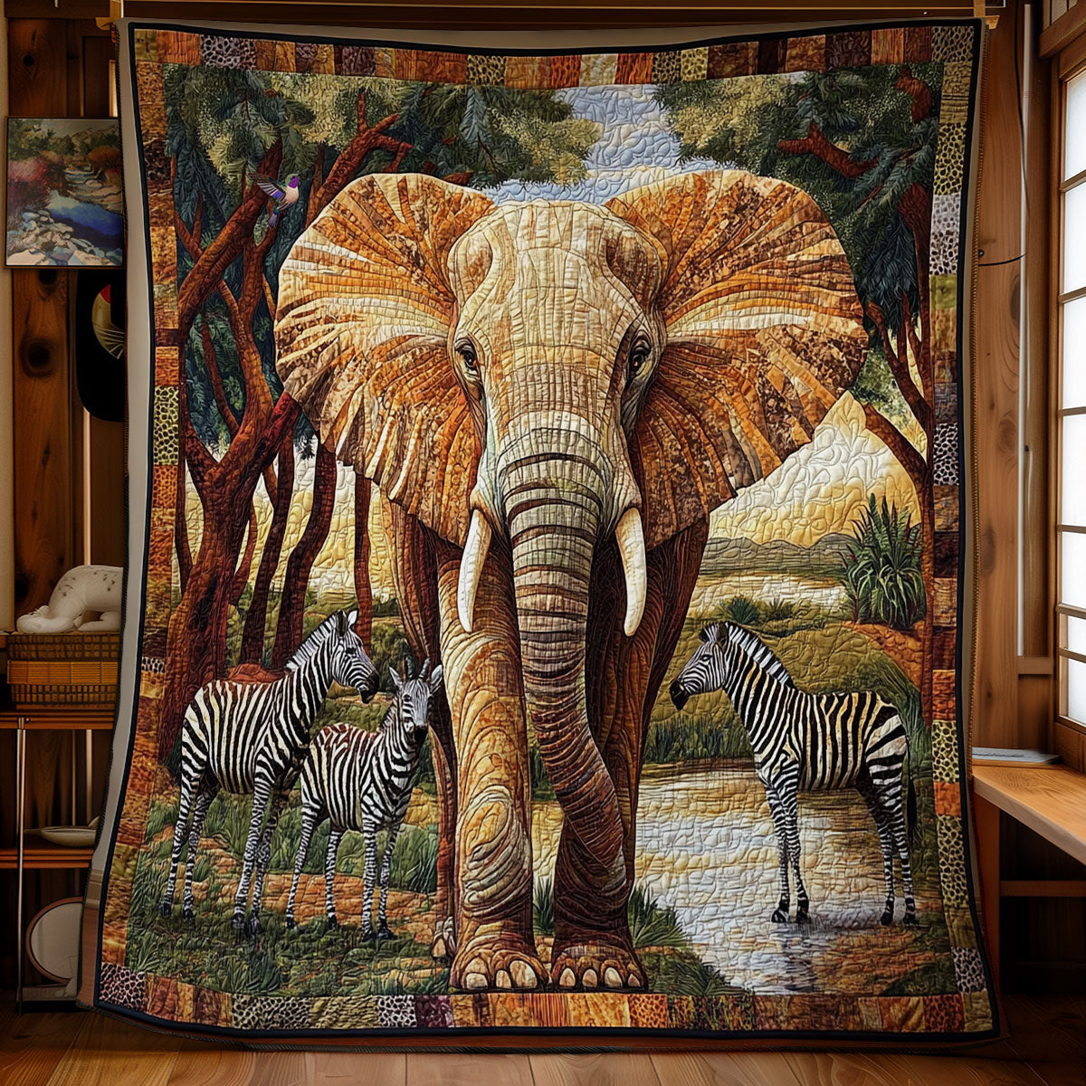 Zebra And Elephant WY2011037CL Quilt