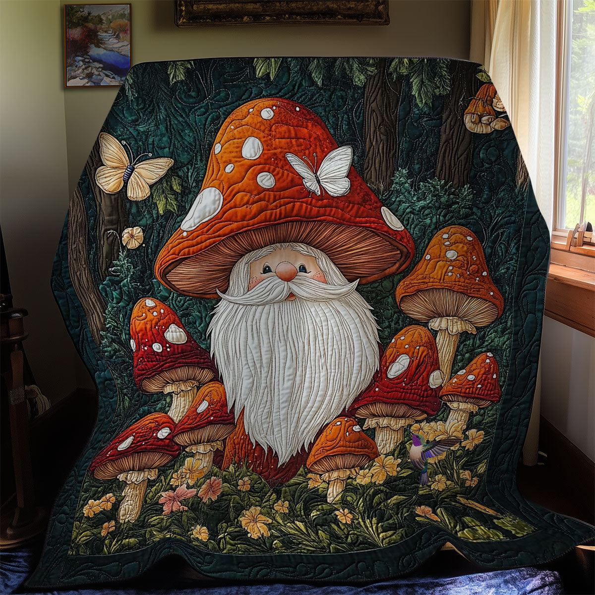 Mushroom Gnome WY2311038CL Quilt