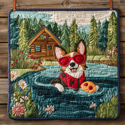 Corgi Swimming  WP1709033CL Quilt