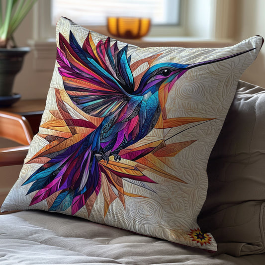 Geometric Hummingbird WY1712086CL Quilt Pillow Case