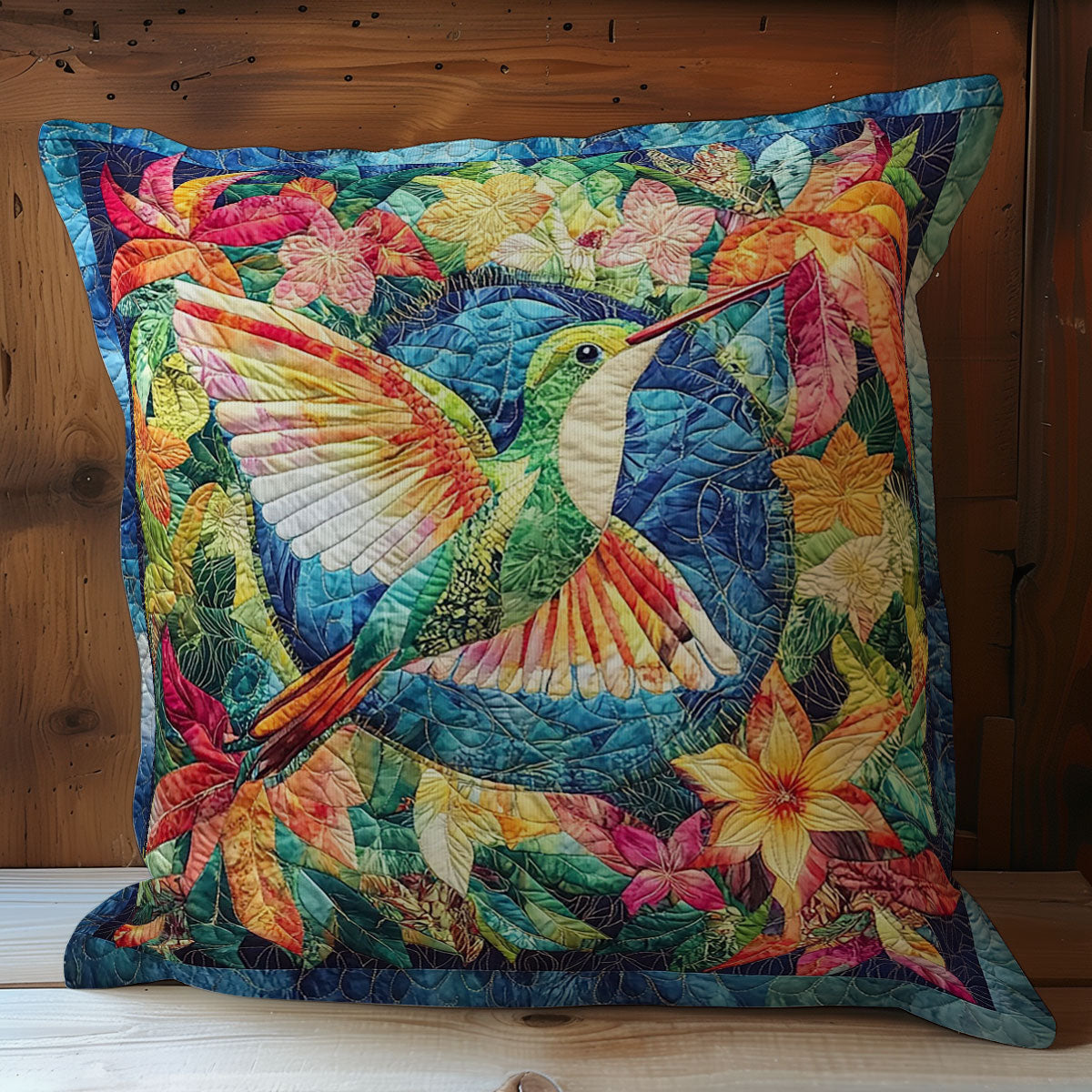 Hummingbird In Colorful Forest WY0602101CL Quilt Pillow Case