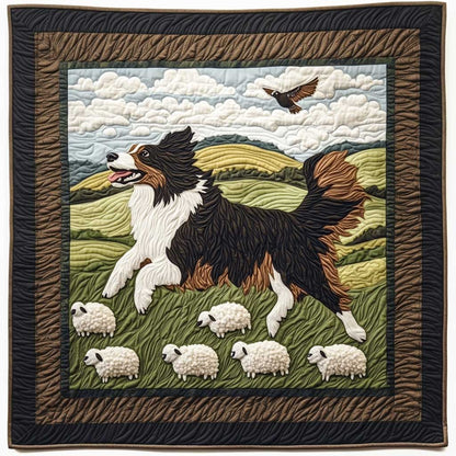 Happy Farm Collie WP1609009CL Quilt