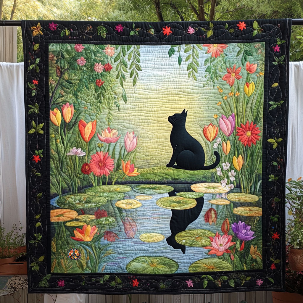 Cat By The Pond WJ3010006CL Quilt