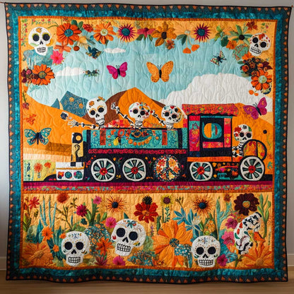 Day Of The Dead Fiesta Train WN2610053CL Quilt