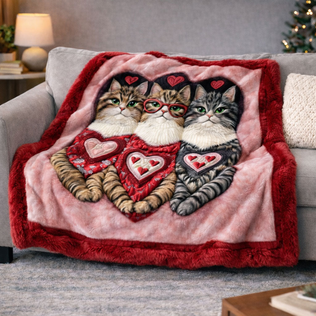 Triple Paws of Love KL2601002CL Faux Fur Throw Blanket