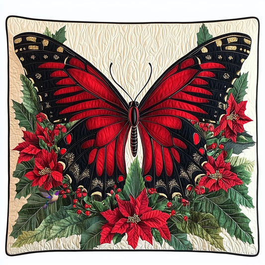 Poinsettia Butterfly WY2810008CL Quilt