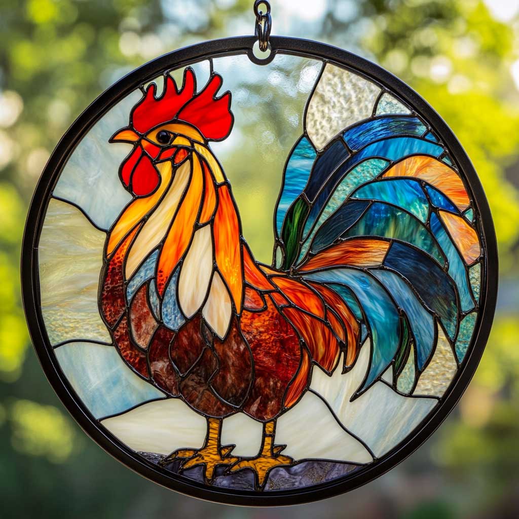 Chicken WJ3009038CL Stained Glass Suncatcher