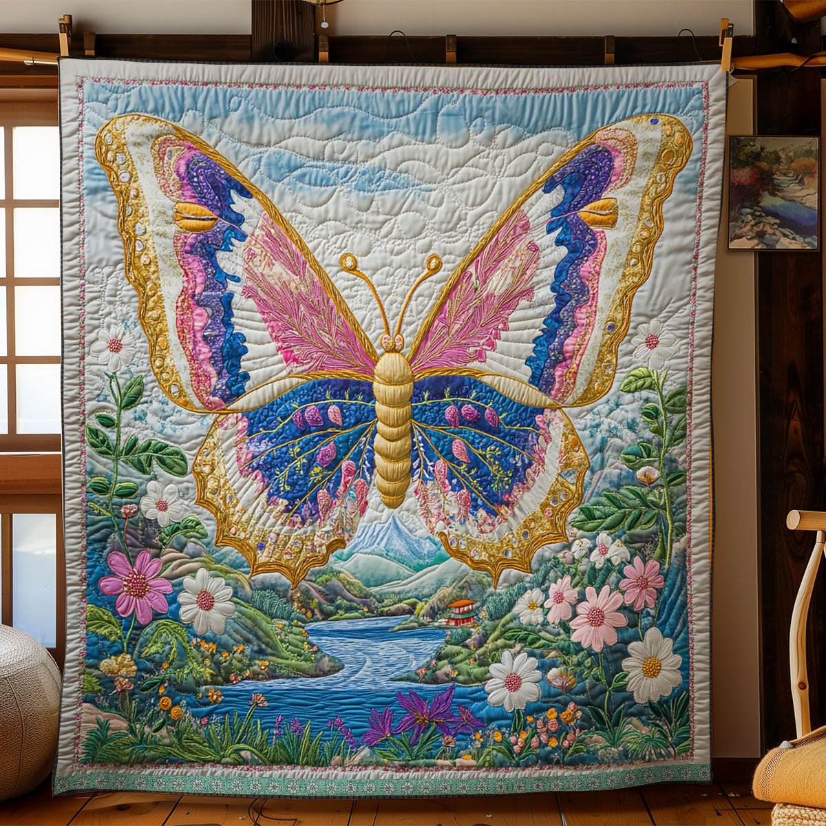Butterfly Flower WX0612006CL Quilt