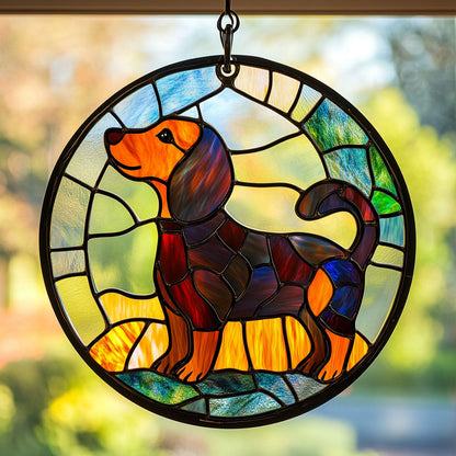 Dachshund WJ0611039CL Stained Glass Suncatcher