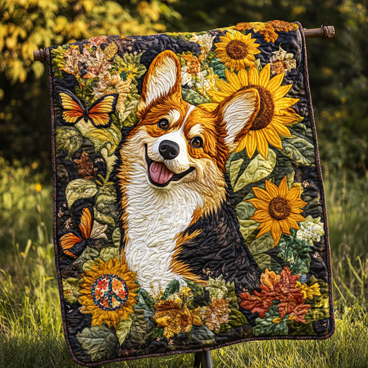 Corgi Sunflower Delight WN0310021CL Quilt