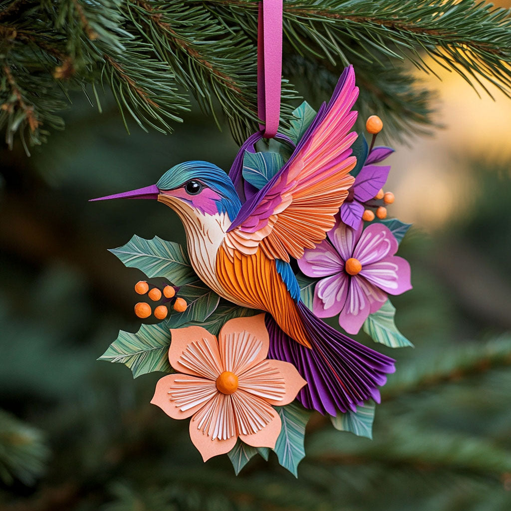 Hummingbird Love WN1610087CL Christmas Ornament
