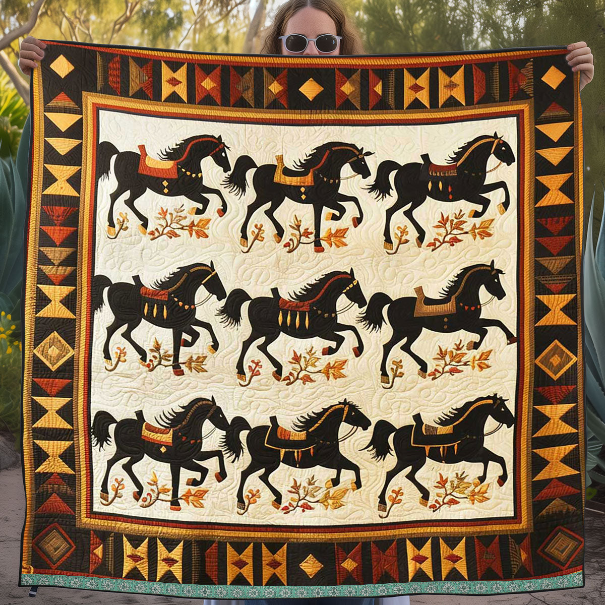 Horse Native American WJ2009015CL Quilt