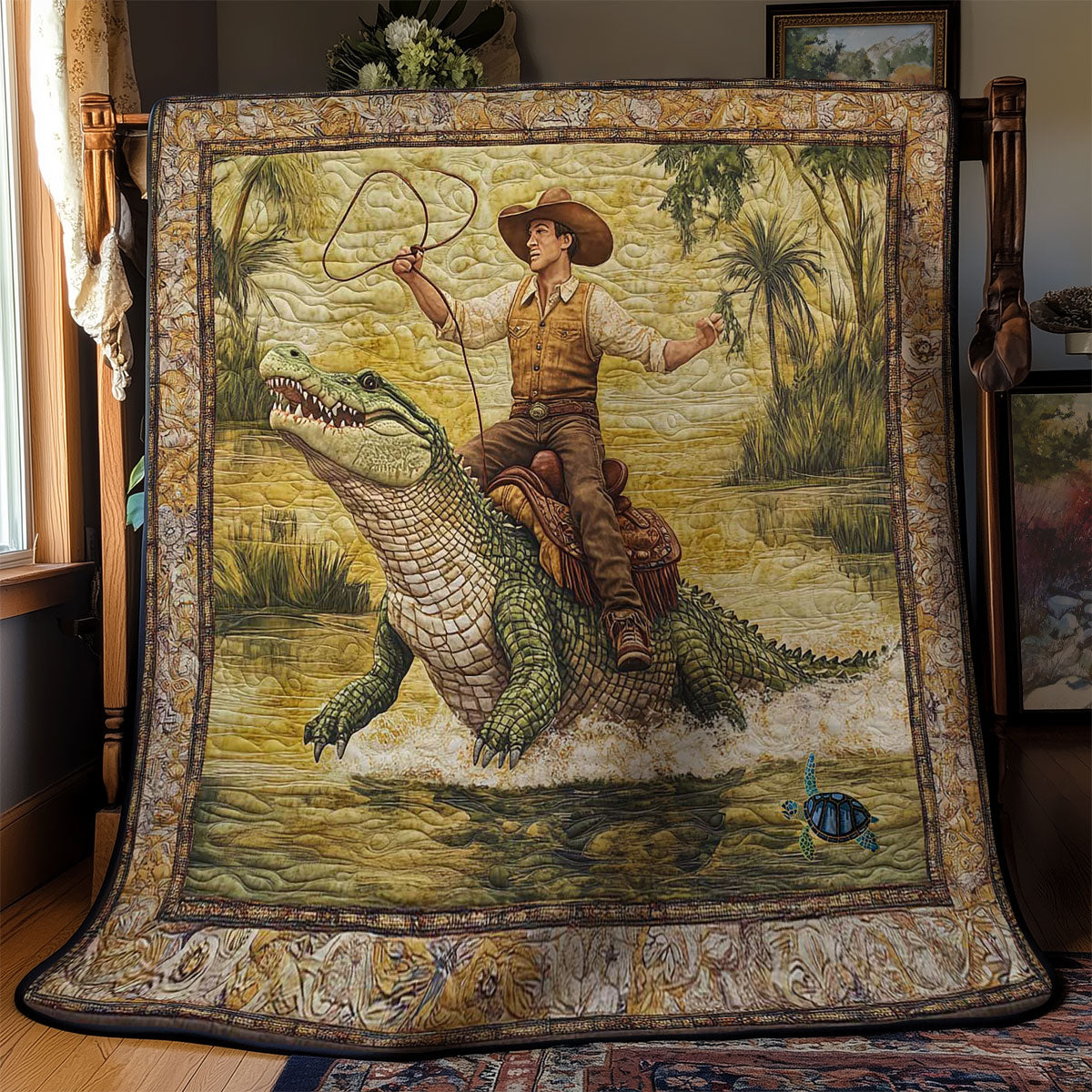 Swamp Rider Cowboy WN0411073CL Quilt