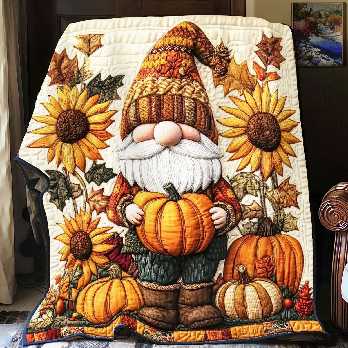 Gnome Pumpkin WX0302032CL Quilt