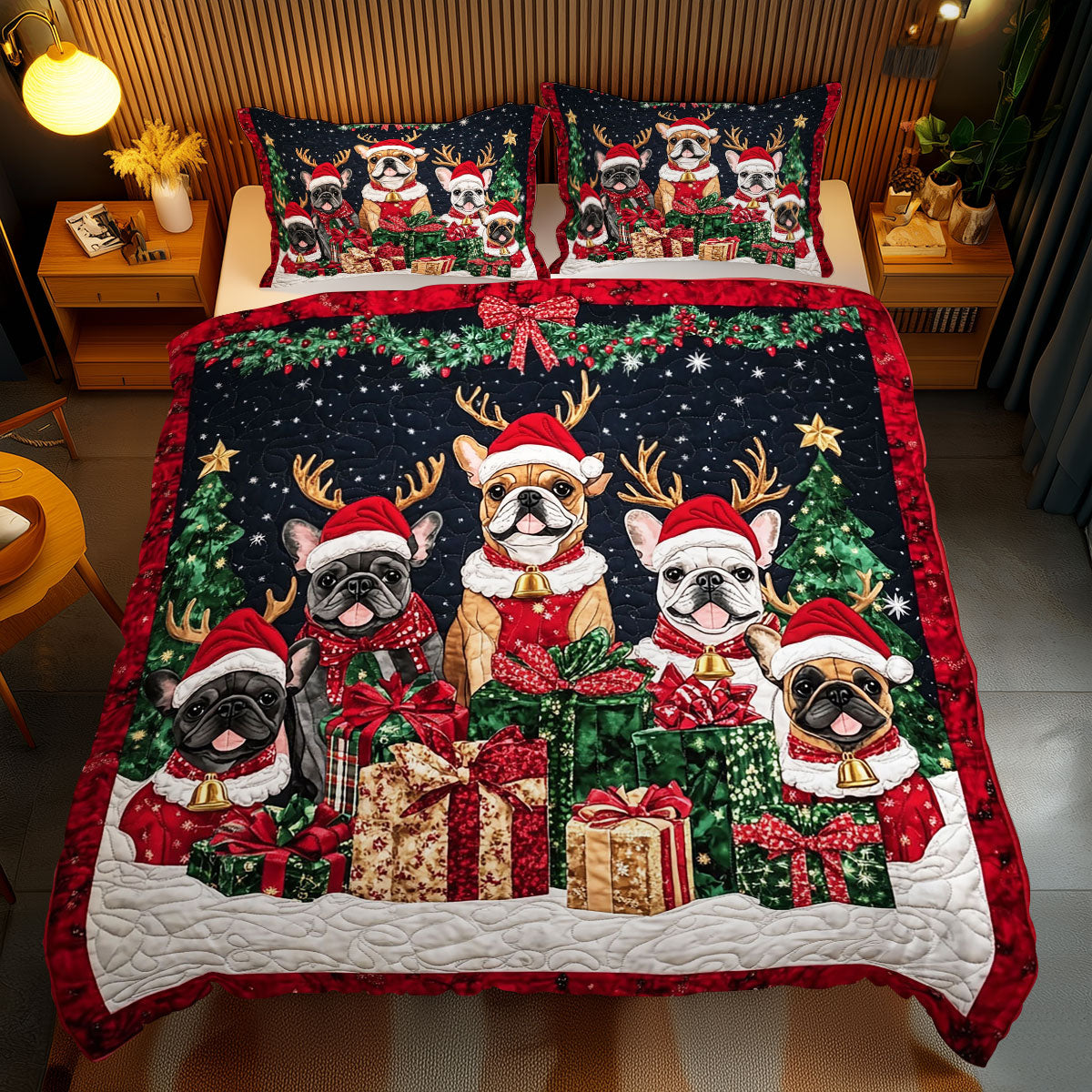 Christmas French Bulldog WJ1211027CL Duvet Cover Set