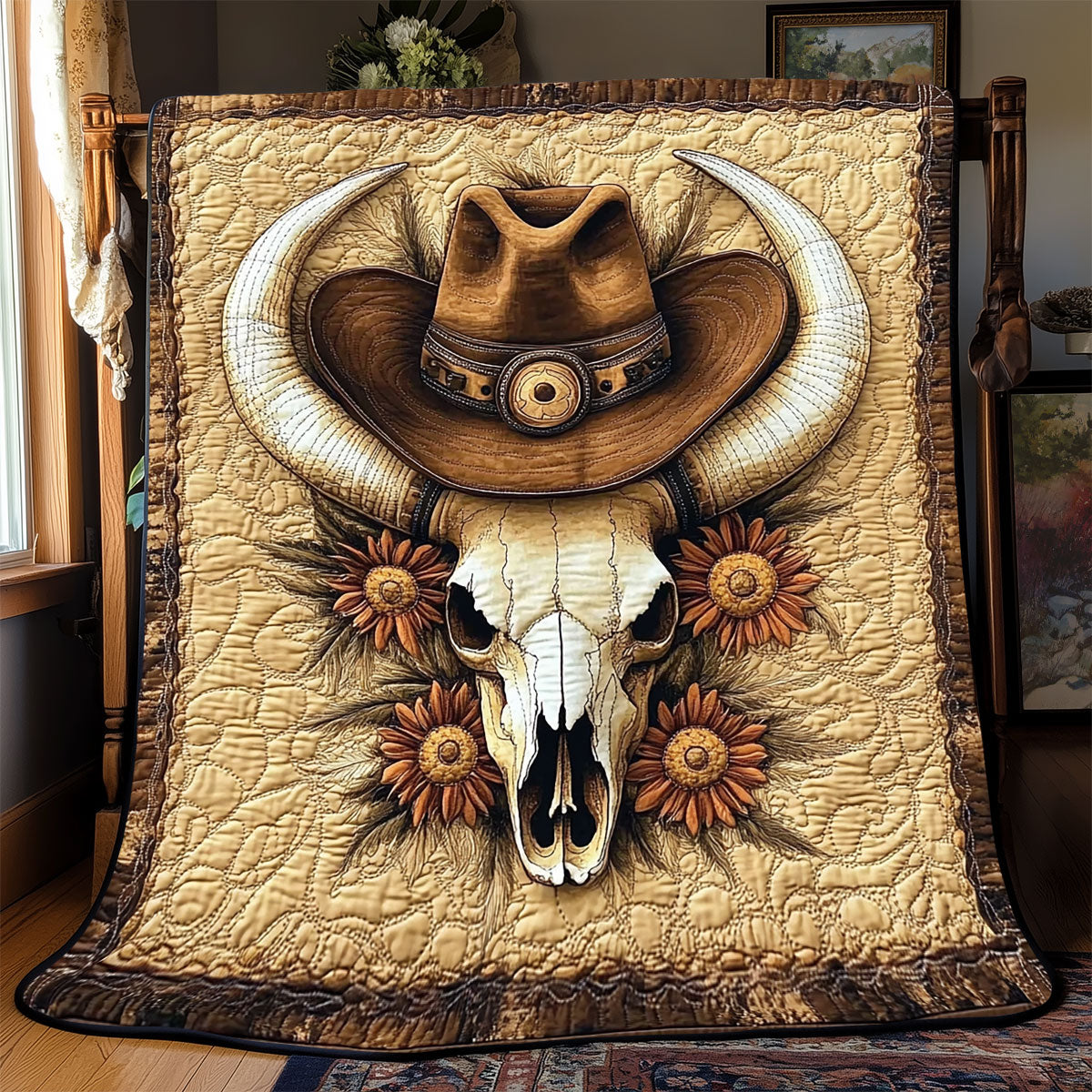 Bull Skull Cowboy WX0602002CL Quilt