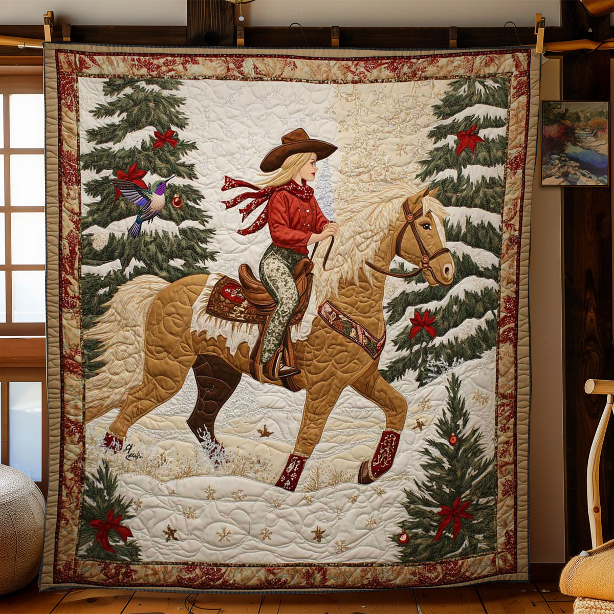 Cowgirl’s Christmas Horse WN2911039CL Quilt