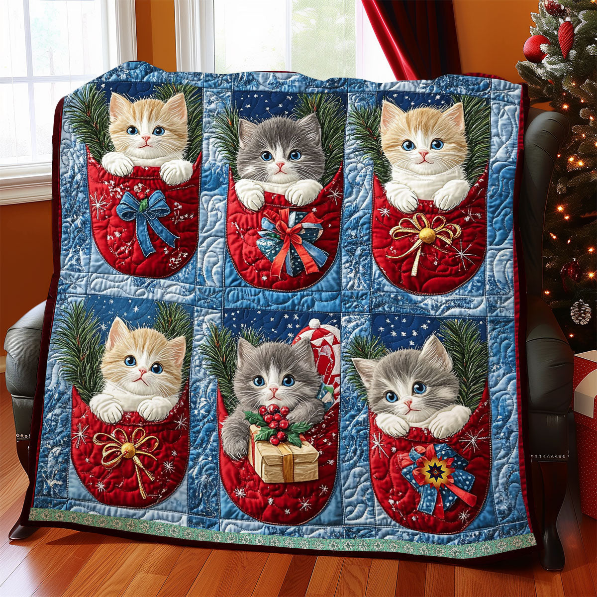 Christmas Kitty WJ0312007CL Quilt