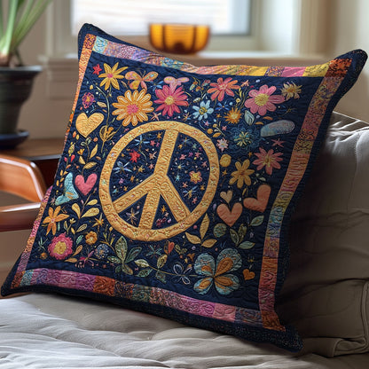 Flower Peace Sign WY0101011CL Quilt Pillow Case
