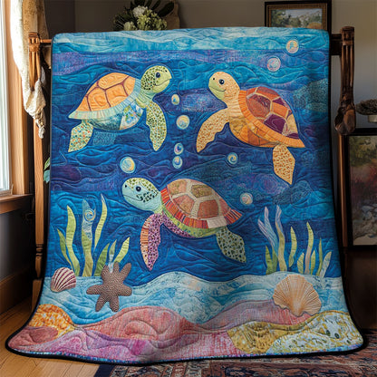 Turtle's Vibrant Swim WN2512023CL Quilt