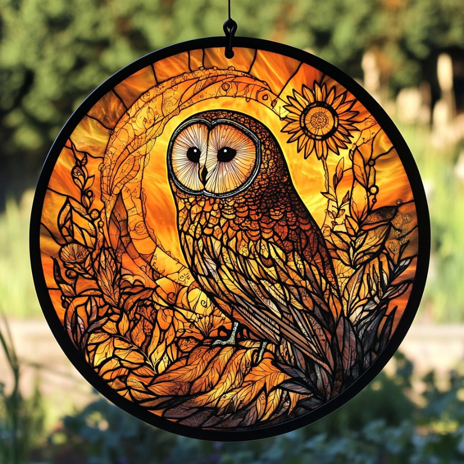 Owl Into The Wild WU0611086CL Stained Glass Suncatcher