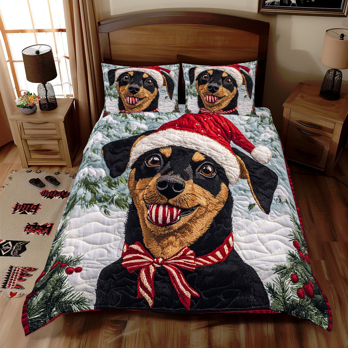 Dog Christmas WX2511063CL Duvet Cover Set