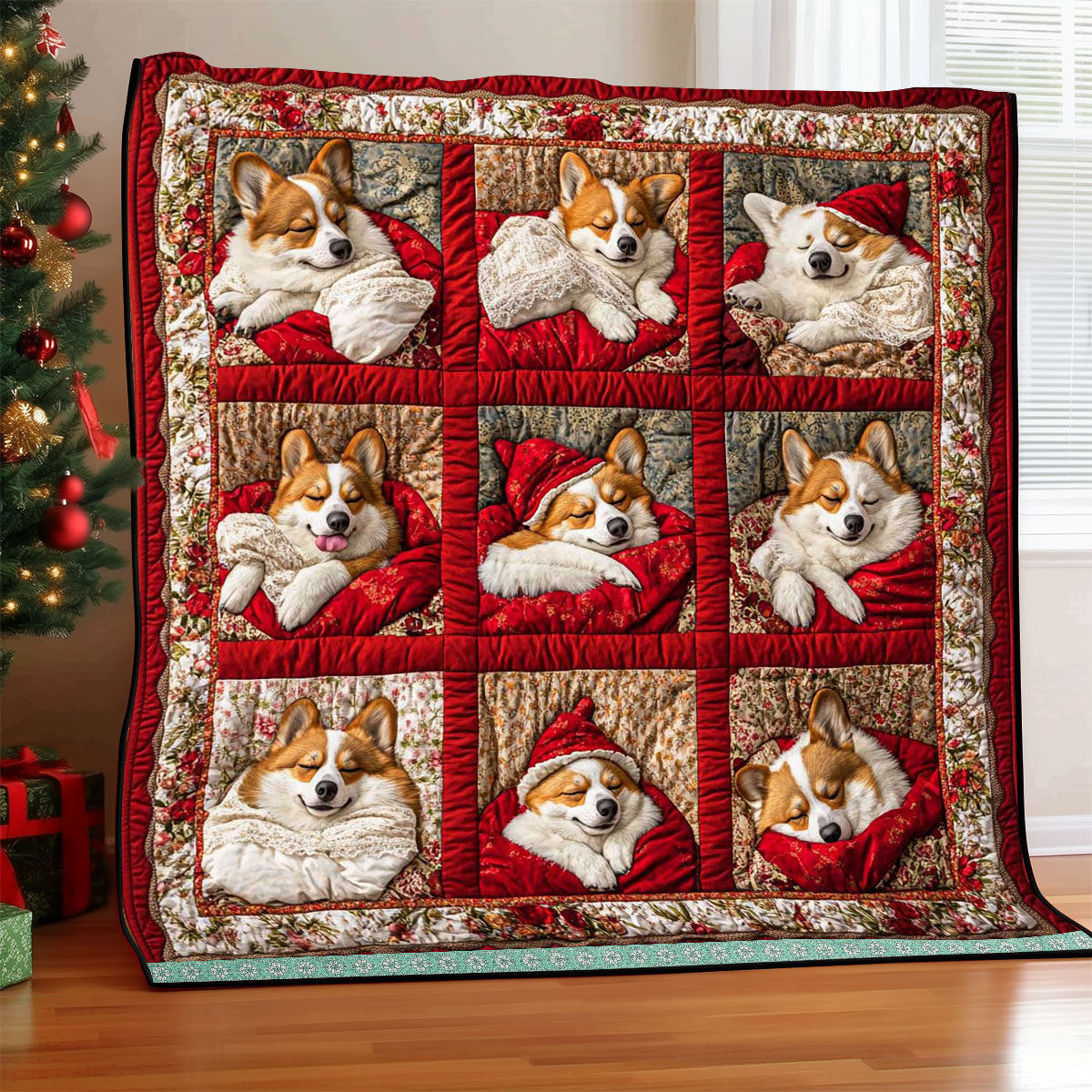 Sleeping Corgi WJ3009013CL Quilt