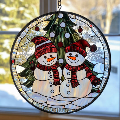 Snowman WJ1911045CL Stained Glass Suncatcher