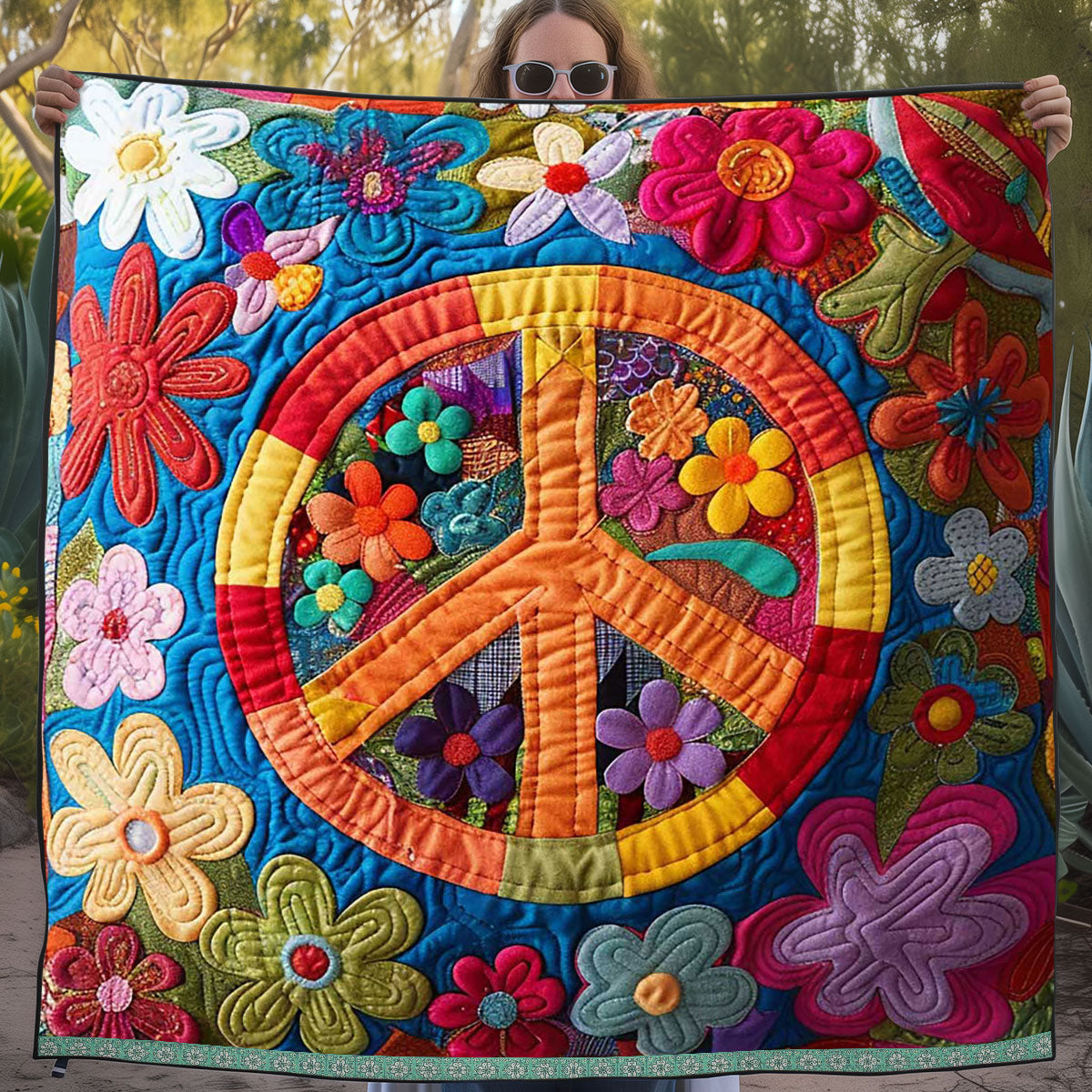 Trippy Hippie Sign WJ3009016CL Quilt