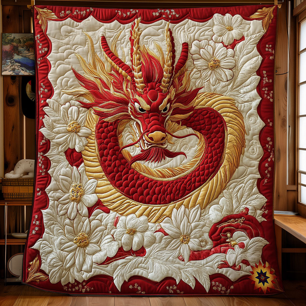 Flower Dragon WY0712046CL Quilt