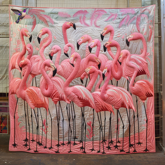 Pink Flamingos XR3010014CL Quilt