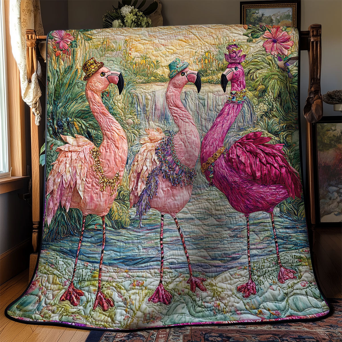 Lady Flamingo WY1311013CL Quilt