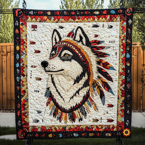 Native American Wolf WU0410024CL Quilt