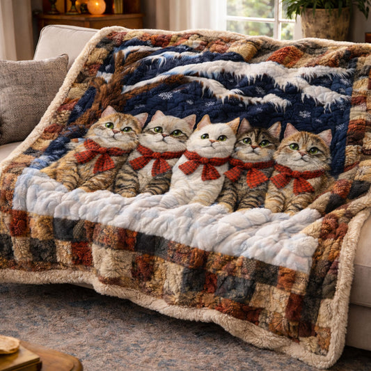 Winter Cats KL2201001CL Faux Fur Throw Blanket