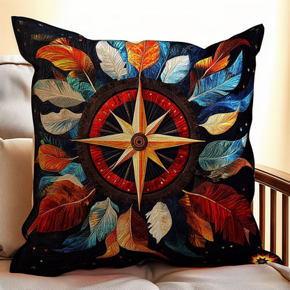 Compass Feather WY0412096CL Quilt Pillow Case