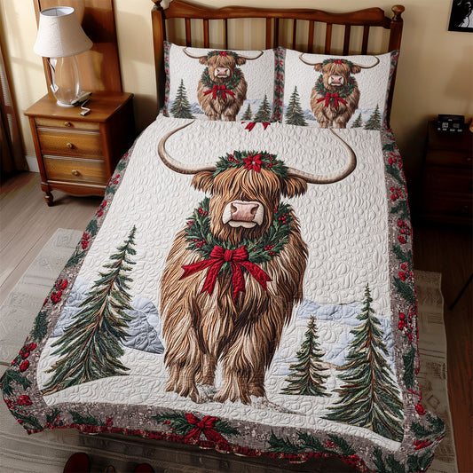 Highland Cow Christmas WX2511070CL Duvet Cover Set