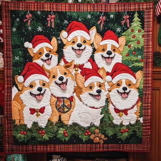 Holiday Corgi Cheer WN3110041CL Quilt