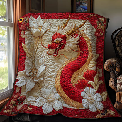 Red Gold Dragon WY0712026CL Quilt
