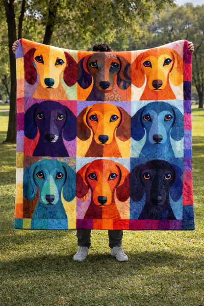 Colorful Dogs QA2301005CL Faux Fur Throw Blanket