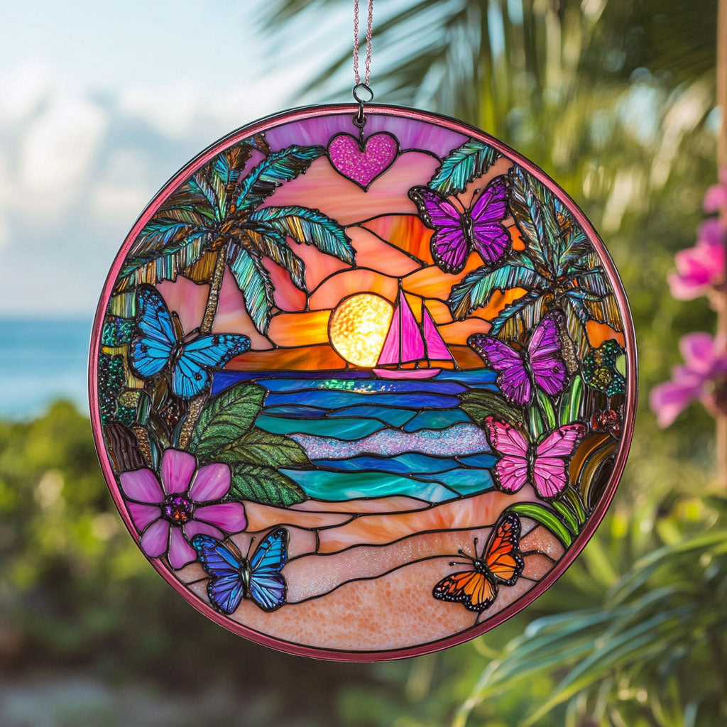 Tropical Beach WT0703010CL Suncatcher