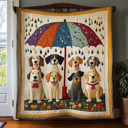 Happy Dogs And Flowers WN3009044CL Quilt
