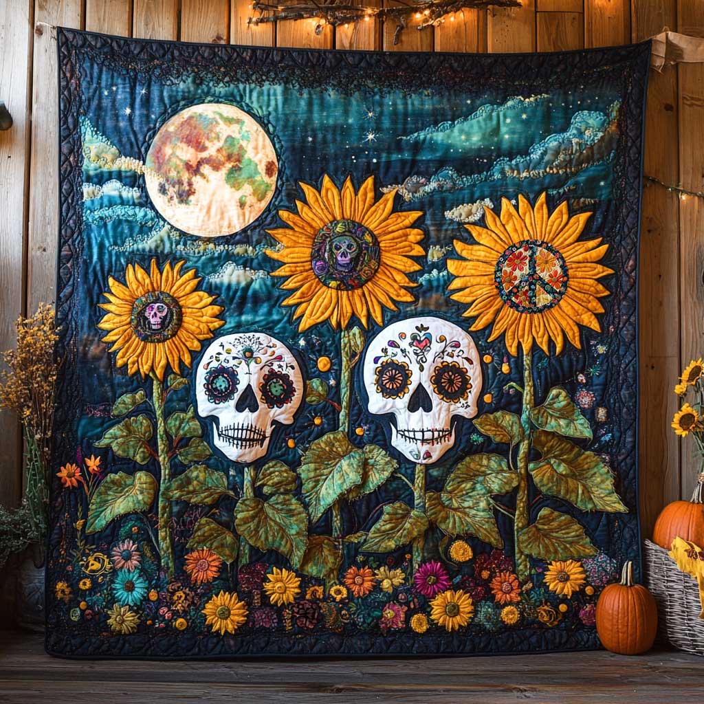Sunflower Skull WN2810054CL Quilt