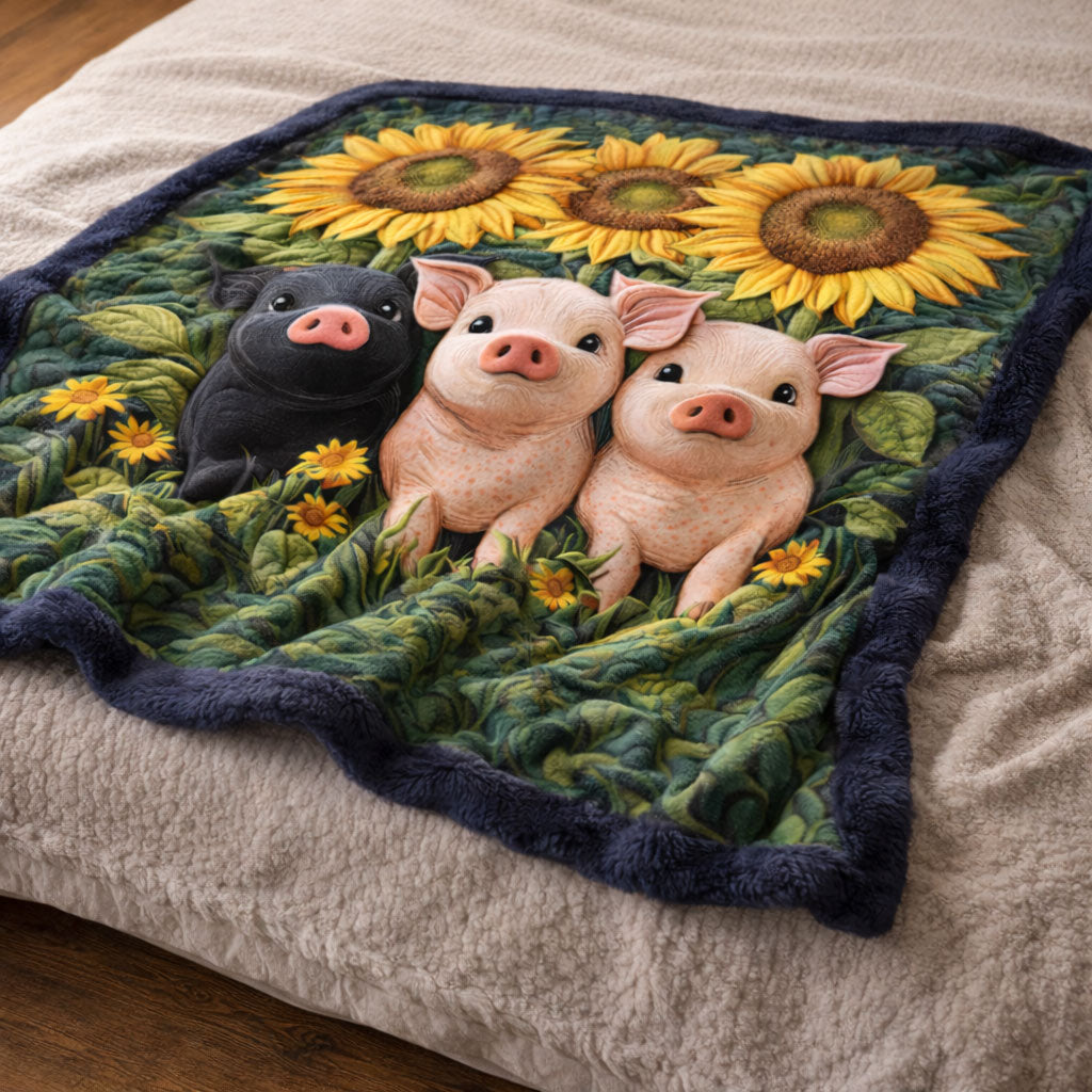 Sunflower Piglets KL2101007CL Faux Fur Throw Blanket