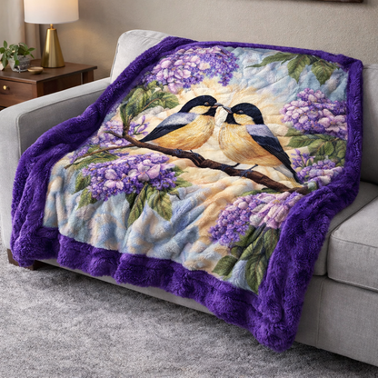 Spring Violet Birds QA2701002CL Faux Fur Throw Blanket