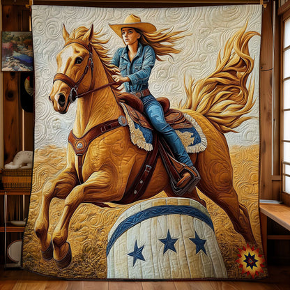Cowboy Riding Horse WY2611015CL Quilt