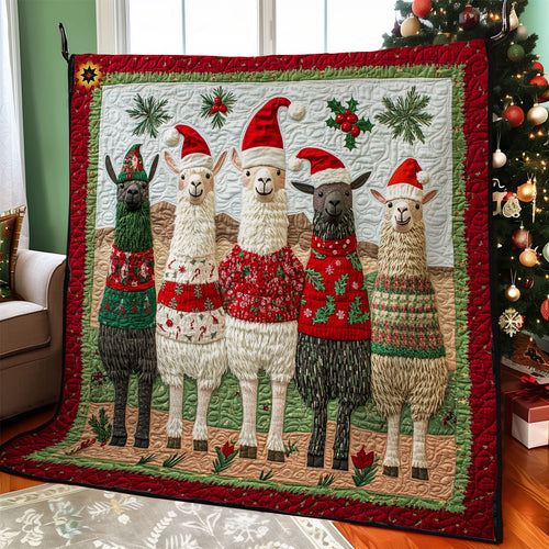 Llama Family Christmas WY2311006CL Quilt