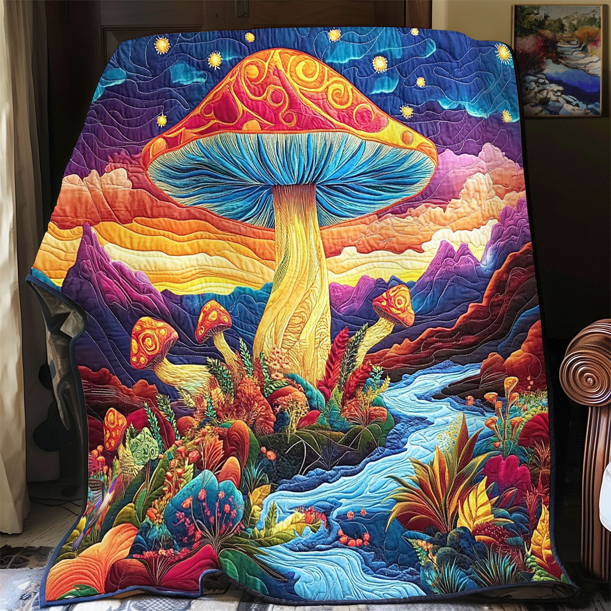 Magic Night Mushroom Forest WY2712038CL Quilt