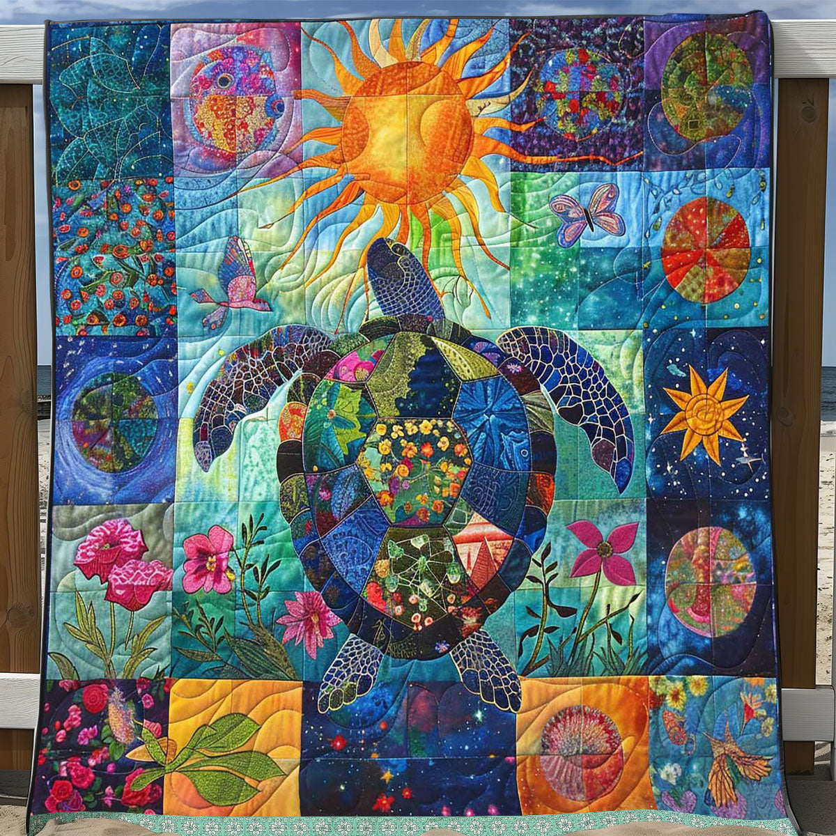 Shimmering Turtle WP3008022CL Quilt