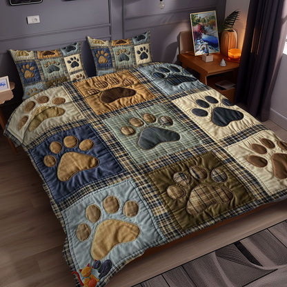 Patchwork Dog Paws WN0310115CL Duvet Cover Set